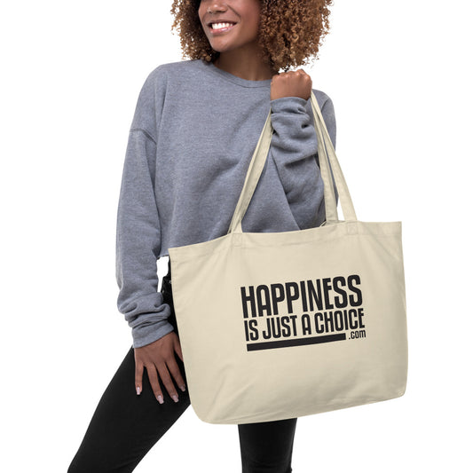 Original "Happiness is just a choice.com" Large organic tote bag